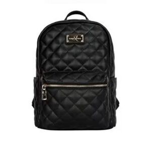 NWT Black Quilted Backpack w/ gold hardware